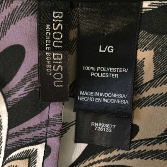 Bisou Bisou EUC Asymmetrical Sleeve Flowy Blouse - Picture 5 of 6